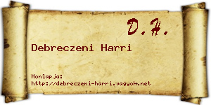 Debreczeni Harri névjegykártya